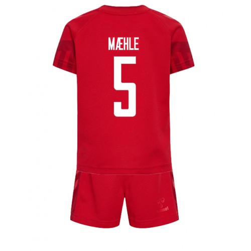 Maillot de foot Danemark Joakim Maehle #5 Domicile enfant Monde 2022 Manches Courte (+ pantalon court)